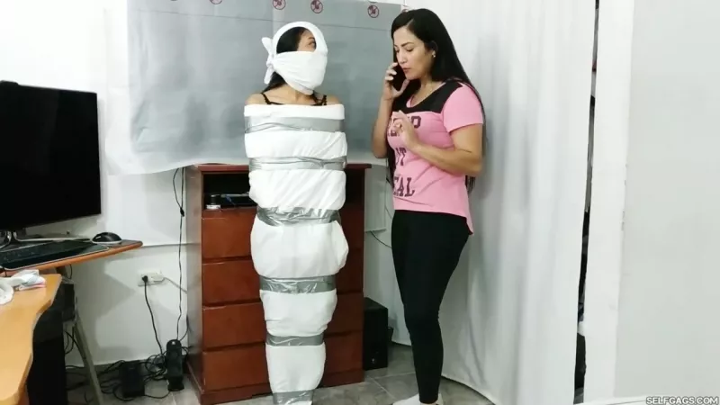 Wrapped Up, Panty Hooded and Ready To Be Sold! by Selfgags