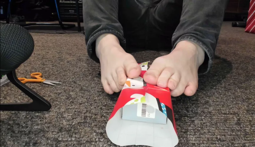 Wrapping Your Christmas Present with my Feet - Repost from /r/ToeTrance by somethinghereisyou