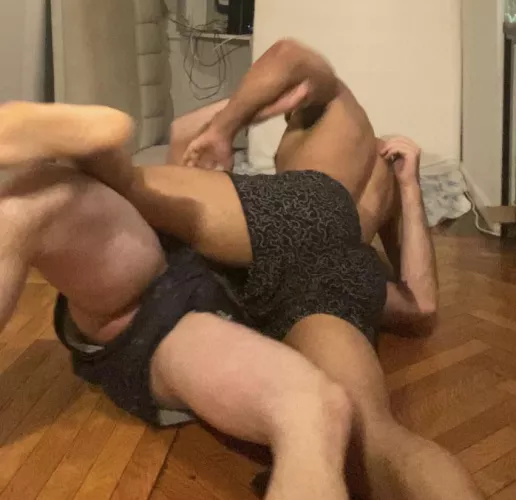 Wrestling in our underwear by PeachCrocodile2