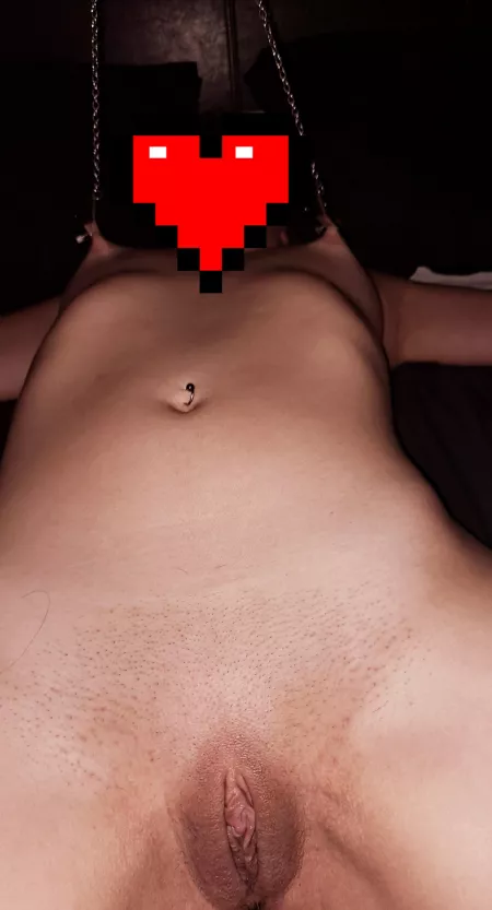 Wrists and ankles tied down.. Nipple clamps lifted... pussy got fucked. Meet my wife. by Every_Customer_3408