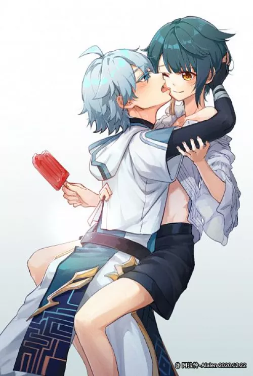 Xingqiu X chongyun by Zestyclose_Tension56