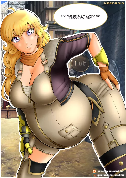 Yang Xiao Long from RWBY - Art by me(NerDroid) by Ner-Droid