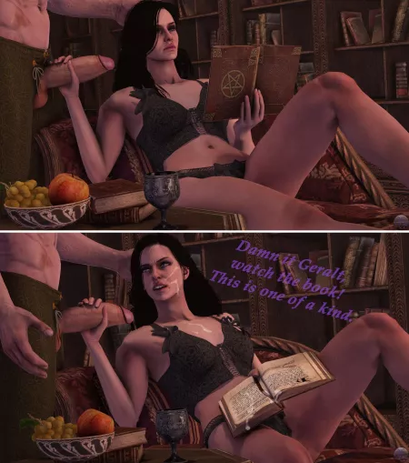 Yennefer and Geralt shenanigans (WeebSfm) [The Witcher] by protoshujin