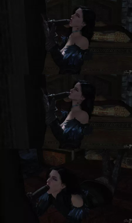 Yennefer sucking dick (Snowy) [The Witcher] by Kuro-Oji