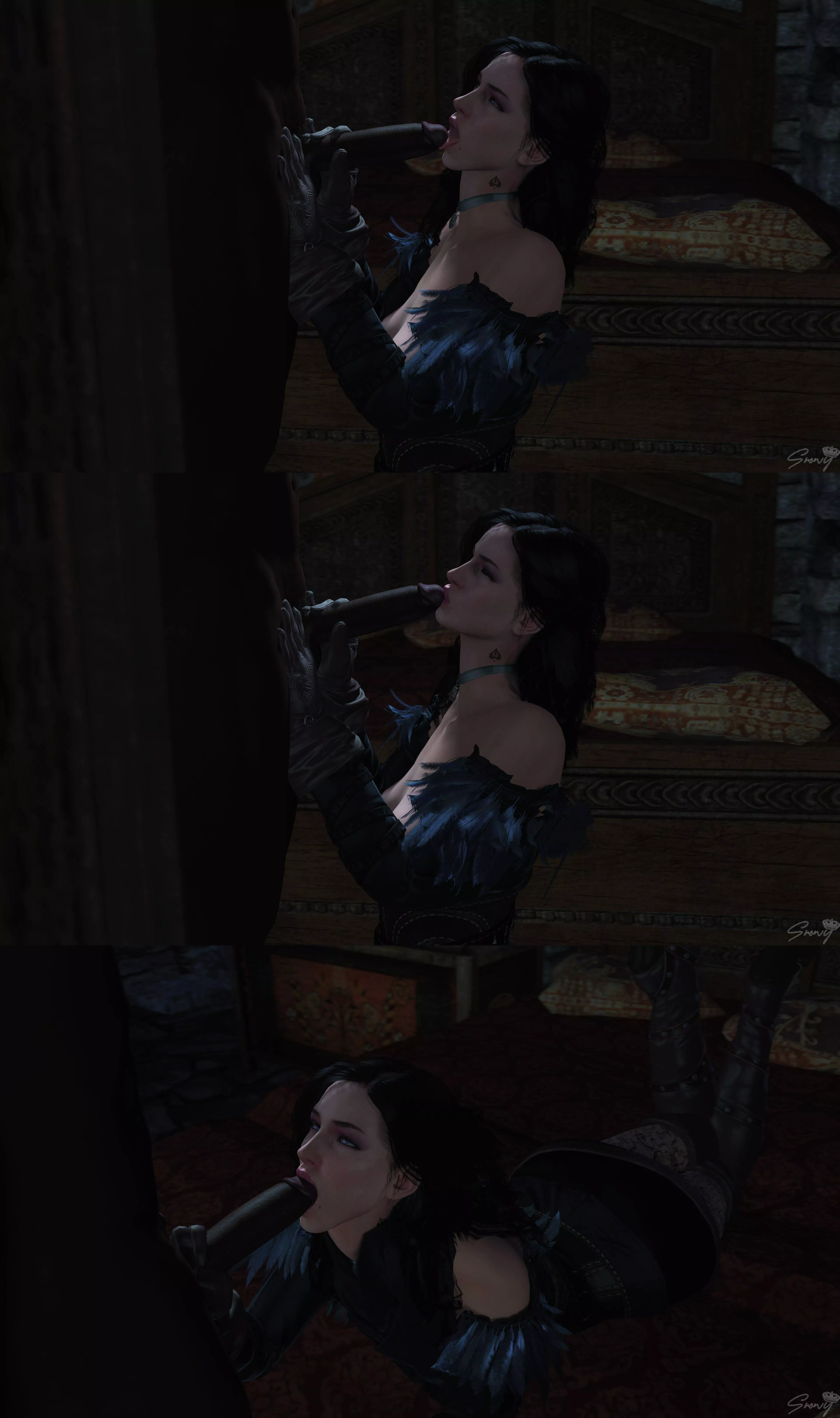 Yennefer sucking dick (Snowy) posted by Kuro-Oji