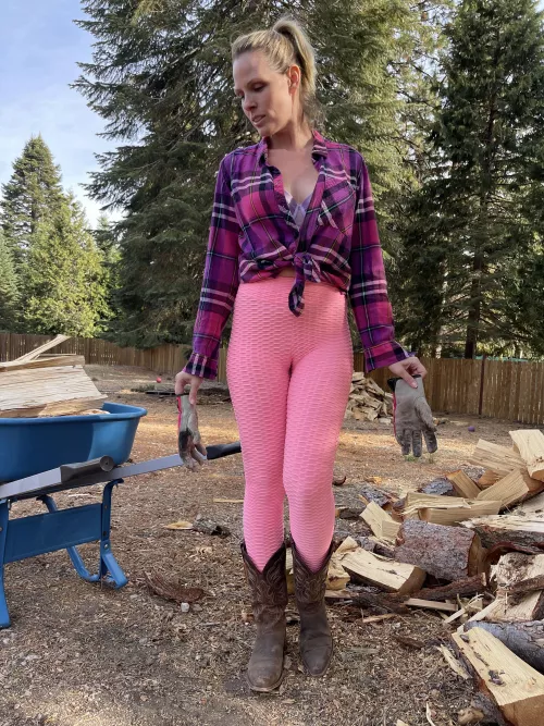 Yes, I really stacked wood wearing this. 😝 by iamSkylerXO