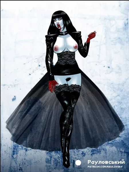 Yksvoluar vampiress pinup by raulovsky by Bloody_Choker