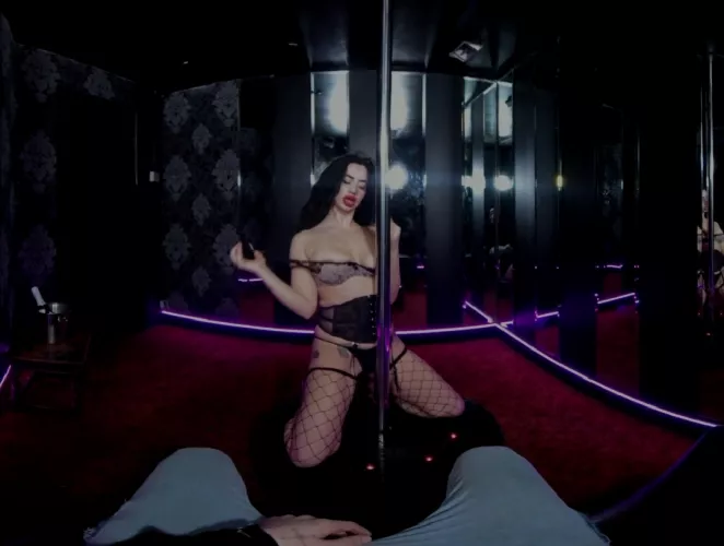 You can see in her face she is loving this striptease by Strip-vr