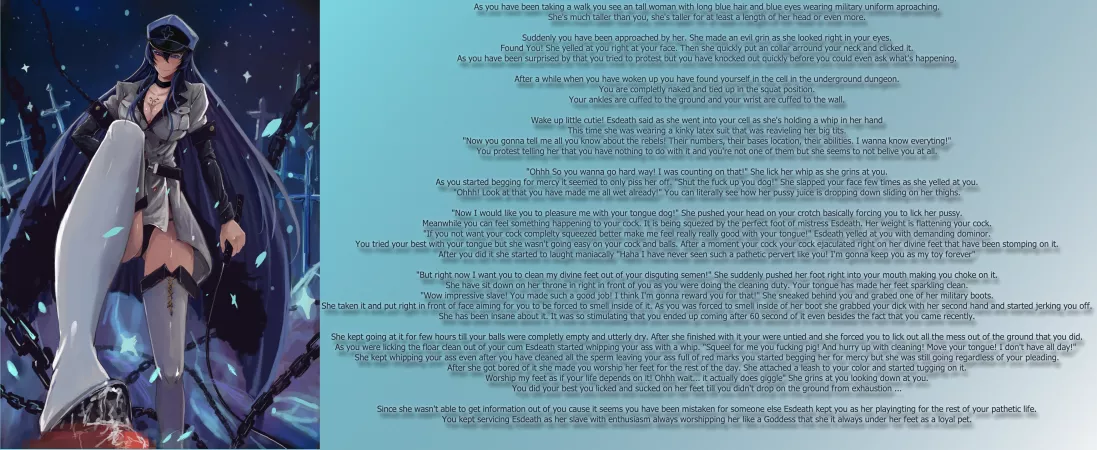 You end up as Esdeath slave [Femdom] [Bondage] by kittywitchy1