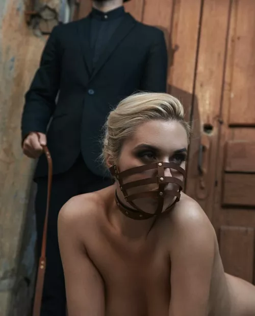 You know the rule, little girl: I feel teeth on my cock, you get the muzzle for a week. There's no point pouting now. (Model: Chloe Toy?) by Silakaruna