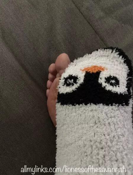 You like my fuzzy sock? by Savannahs_Feet
