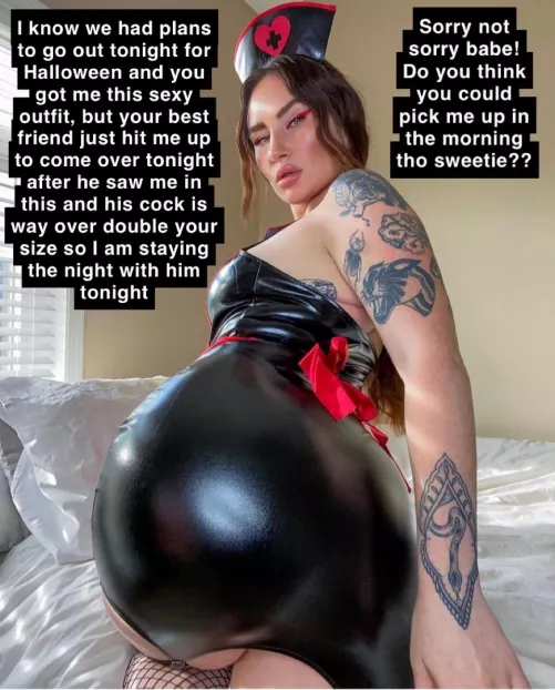 You were so excited to see your GF wear that sexy costume you got her, but the only person seeing her in it before he rips it off is your Bull best friend 🤣 by AnonBetaBoy