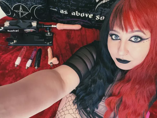 Your favorite big titty goth is online all day! 😈 My fuck machine is ready for my tight pussy! 💦 link in comments or search lolahdreadful by LolahDreadful