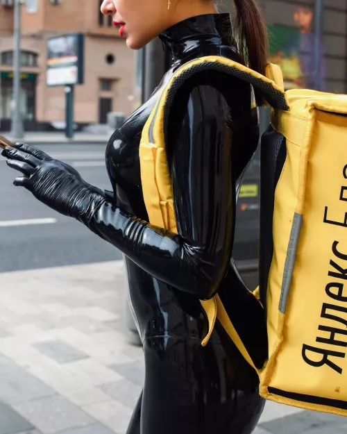 Your shiny food delivery person @latex_darkness by MisterBSQ