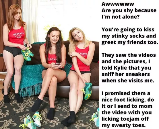 You're a slave to the cheerleaders by PleaseSendMeFeetPics