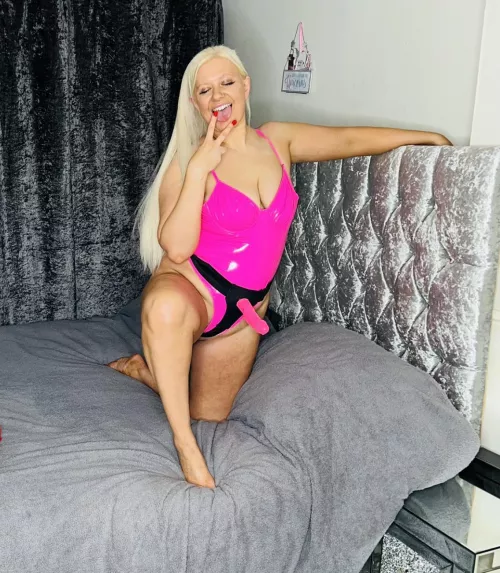 You’re gonna dress up like a pink shiny slut to match mistress, hold your ass open and let’s begin by sparkly-and-savage