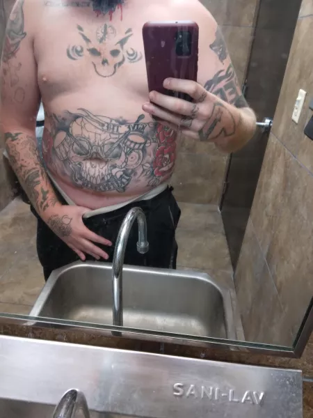 You've seen my tattooed body but who wants to see more? 😏 by drummahboy666