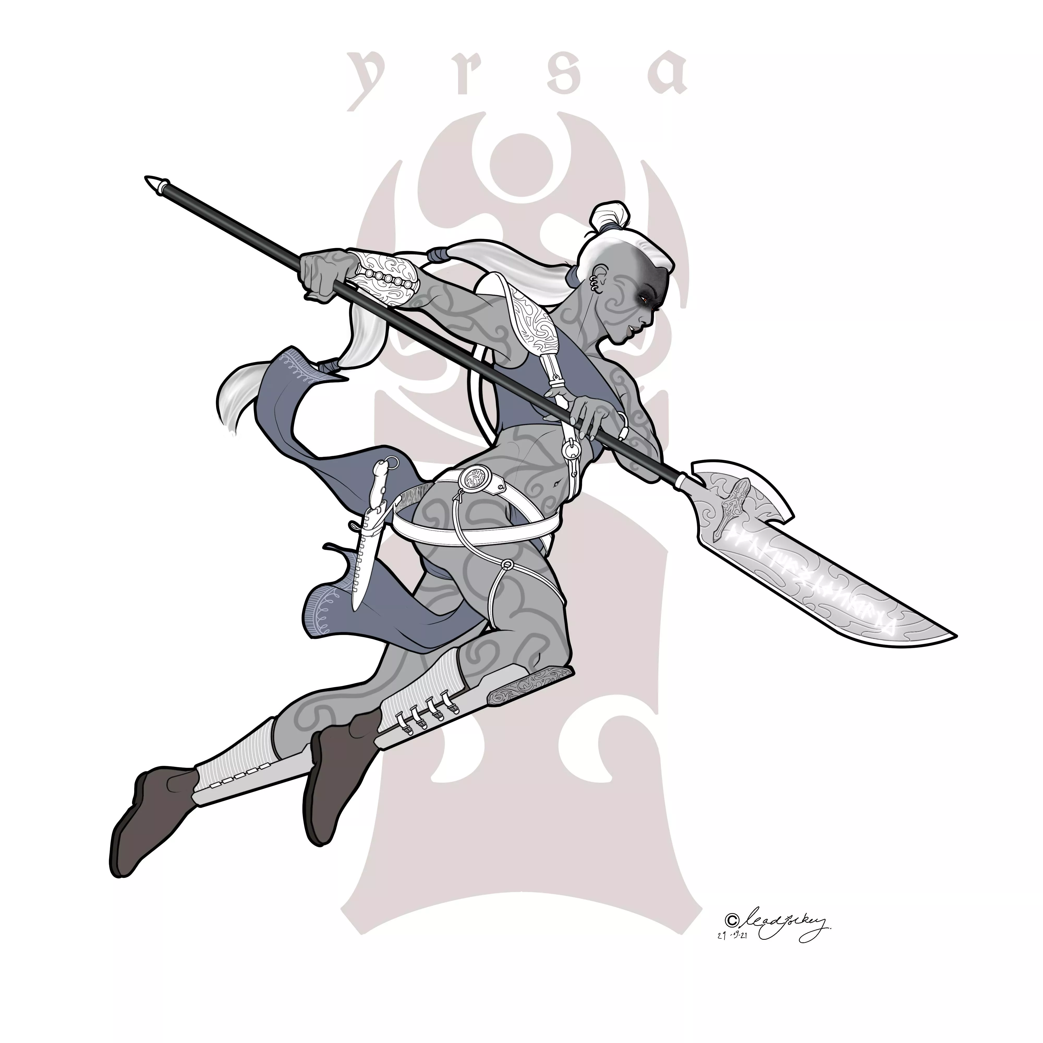 “Yrsa, Goliath Rune Knight”, Me, Digital, 2021 posted by Leadjockey