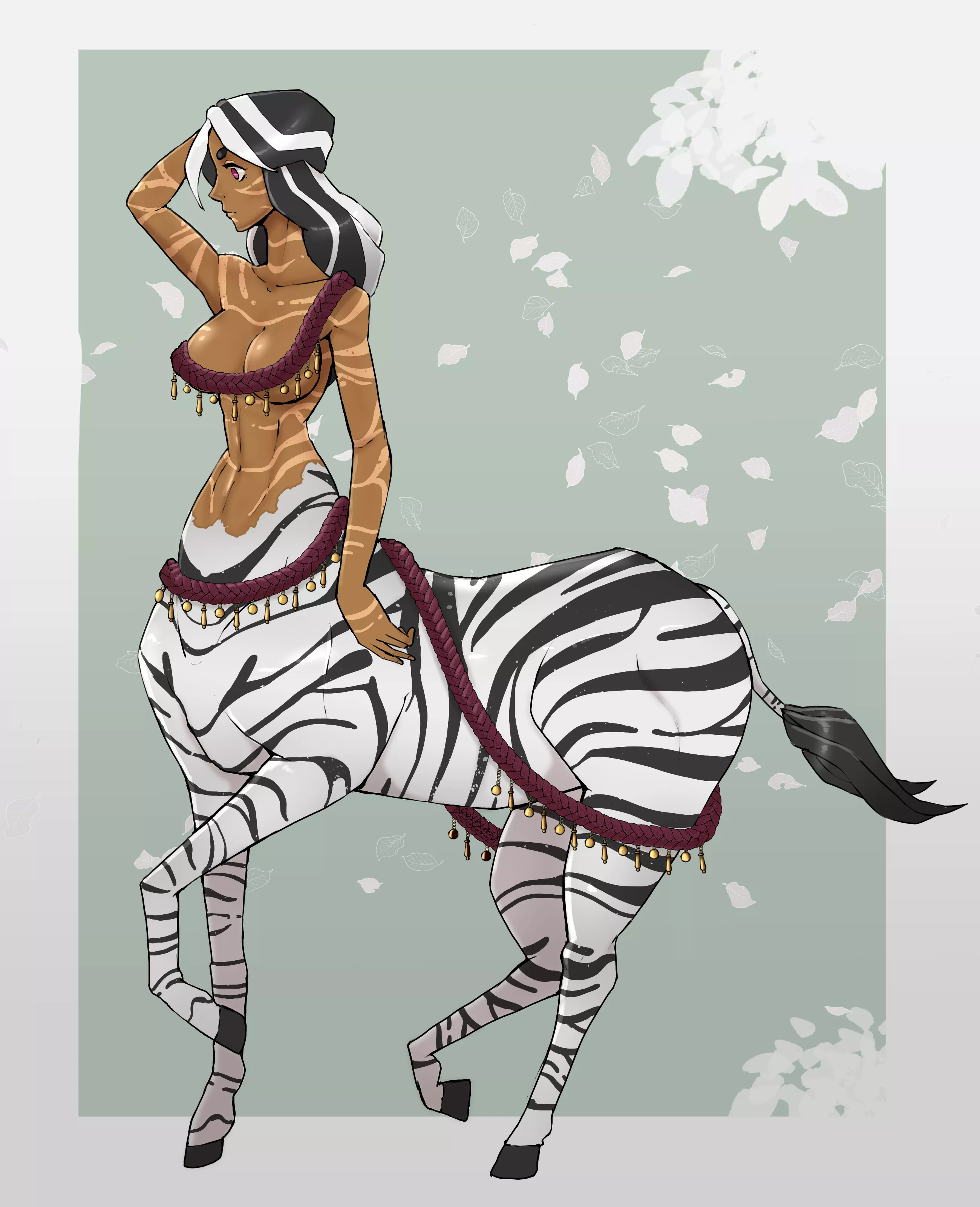 Zebra girl by Colbias on Twitter posted by Kakolbus