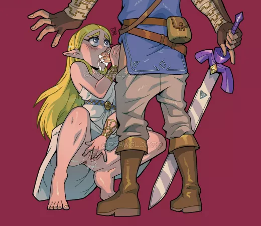 Zelda loving on herself and Link by F-u-ck