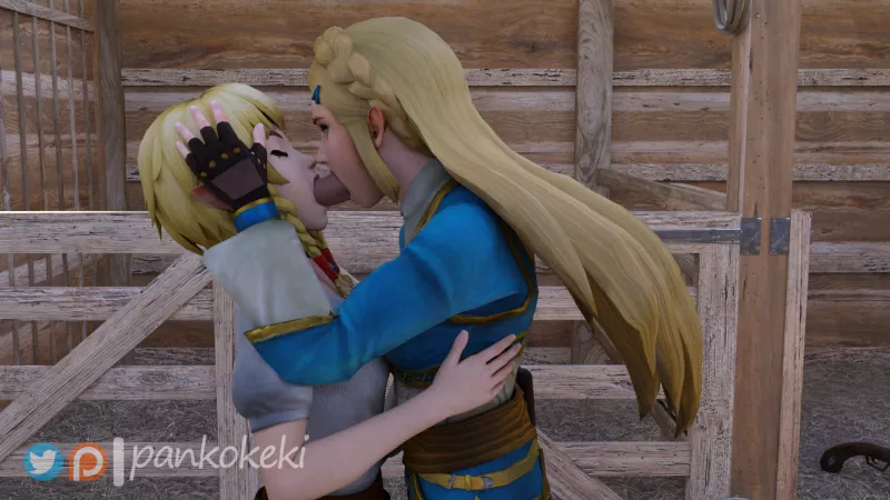 Zelda teaching young Linkle by PankoKeki