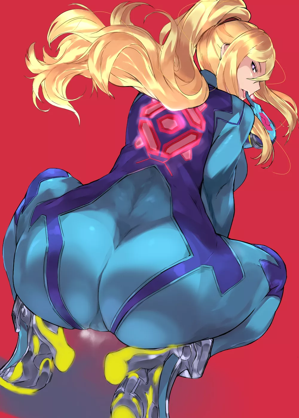 Zero Suit Samus Big Ass High Heel Squatting Lust (Cafekun) [Metroid] posted by sequence_string