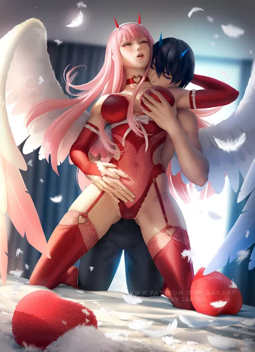 Zero Two x Hiro (Zarory ) [ Darling in the franxx ] by sequence_string